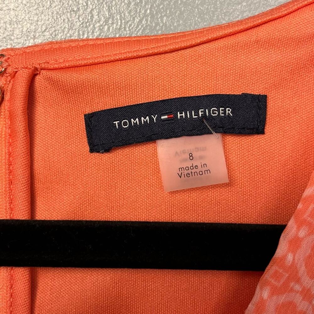 NWT Tommy Hilfiger Ruffle Sleeve Wrap Style Dress Coral Size 8 - Picture 8 of 14